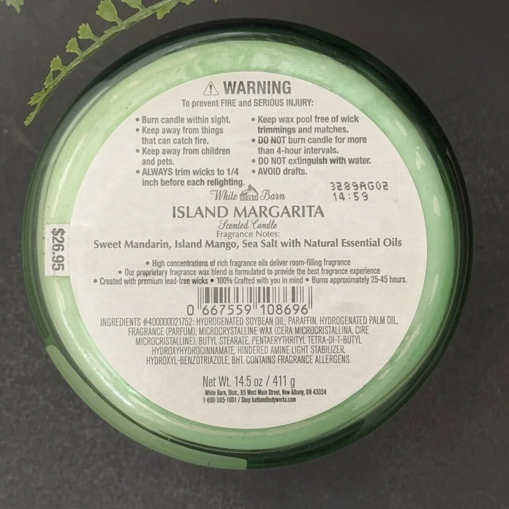BBW Island Margarita  White Barn Bath & Body Works 3 Wick Candle - Picture 10 of 10